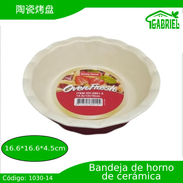 Bandeja de cerámica para hornear 16.6x16.6x4.5 cm