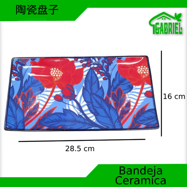 Bandeja Cerámica con Diseño 28.5x15.8c2 cm