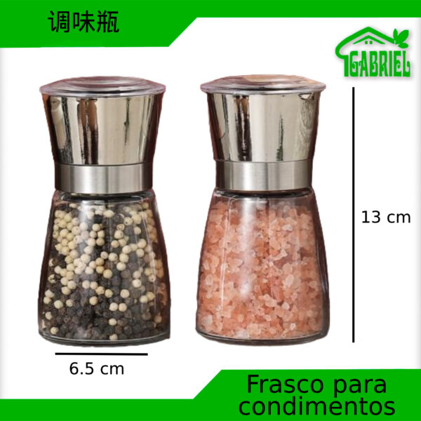 Frasco para Moler Condimentos (Pimienta u Otros) 6x6.5x13 cm 1 Pieza