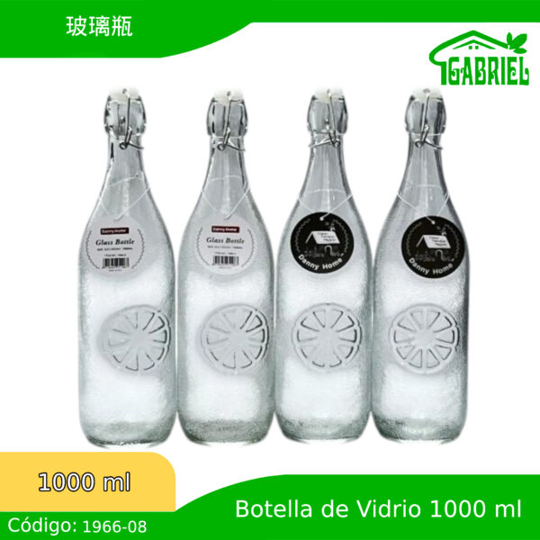 8.8*8.8*32 cm,玻璃瓶/botella de cristal 1000ml