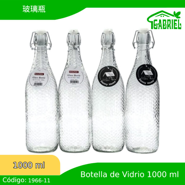 1000ml/玻璃瓶/Tarro de vidrio