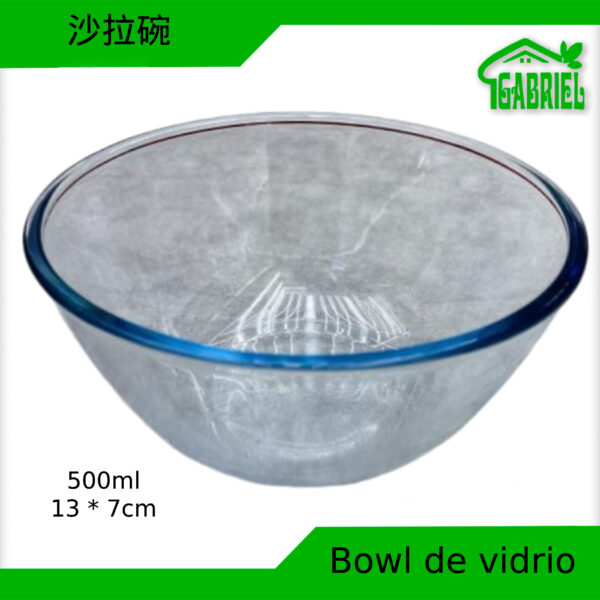 Bowl de Vidrio para Ensaladas 500 ml 13x7 cm