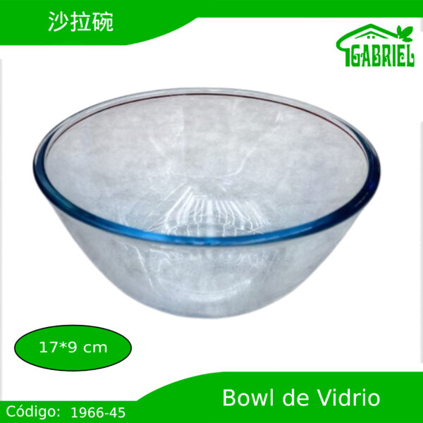 Bowl de Vidrio para Ensaladas y Comidas Frías 17x9 cm