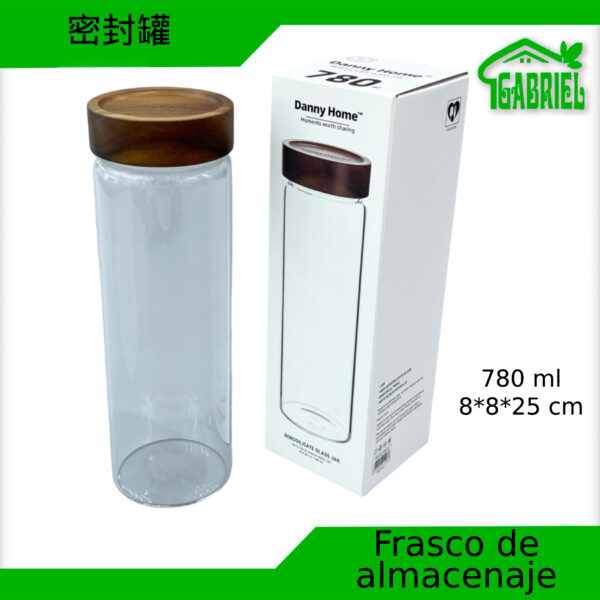 Frasco de almacenamiento 780 ml 8x8x25 cm