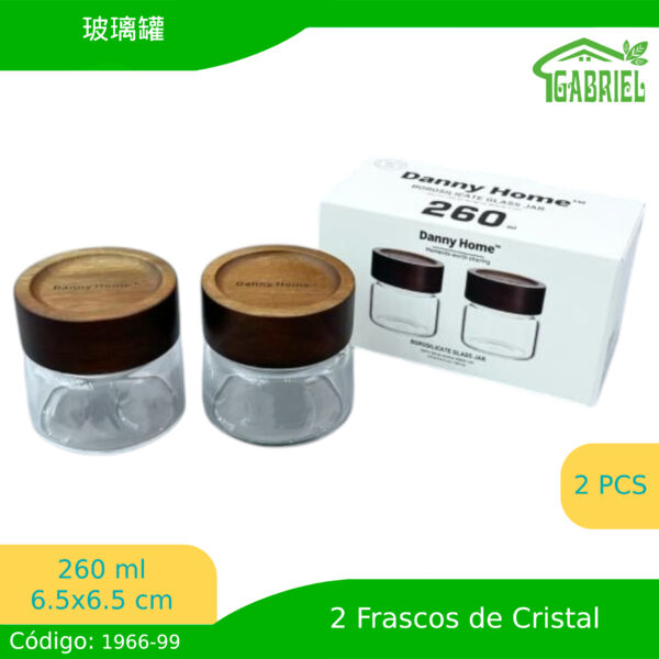 260ml,6.5*6.5 cm/玻璃罐2pcs/Tarro de cristal 2pcs