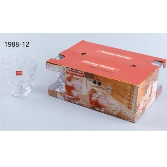 Vasos de Vidrio 270 ml 9x9x5.5 cm Set de 6 Piezas