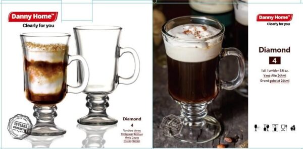 14cm,244ml/玻璃杯 4PCS/VASO DE VIDRIO 4PCS