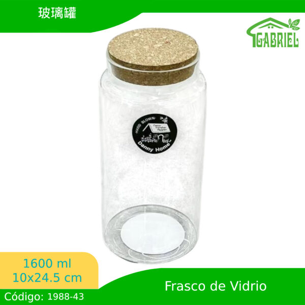 1600ml ,10*24.5 cm/玻璃罐/Tarro de cristal