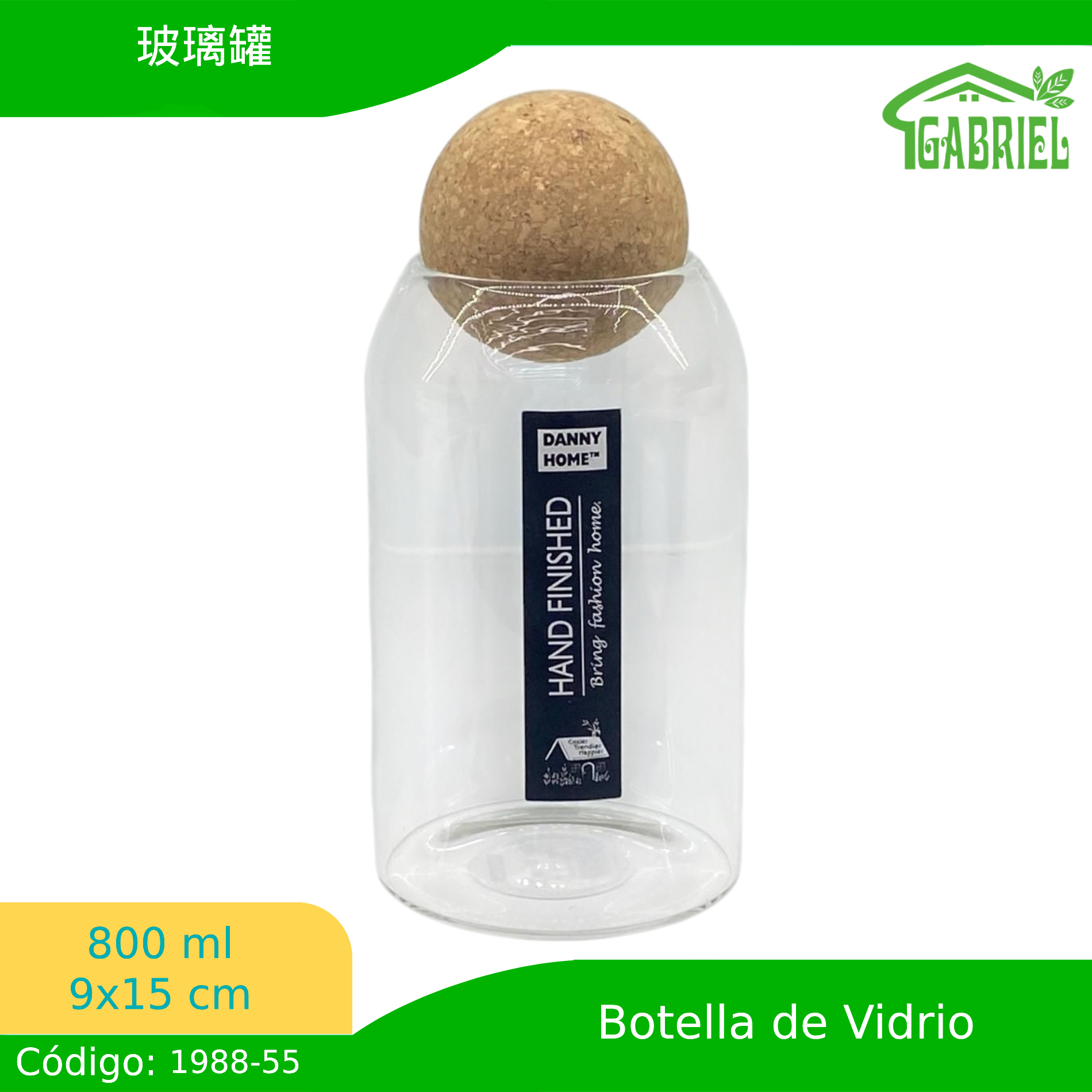 800 ml,9*15cm/玻璃罐/Tarro de cristal