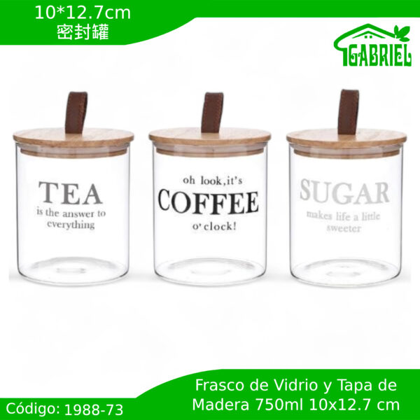 750ml 10*12.7 cm/玻璃罐3pcs/Tarro de cristal 3 piezas