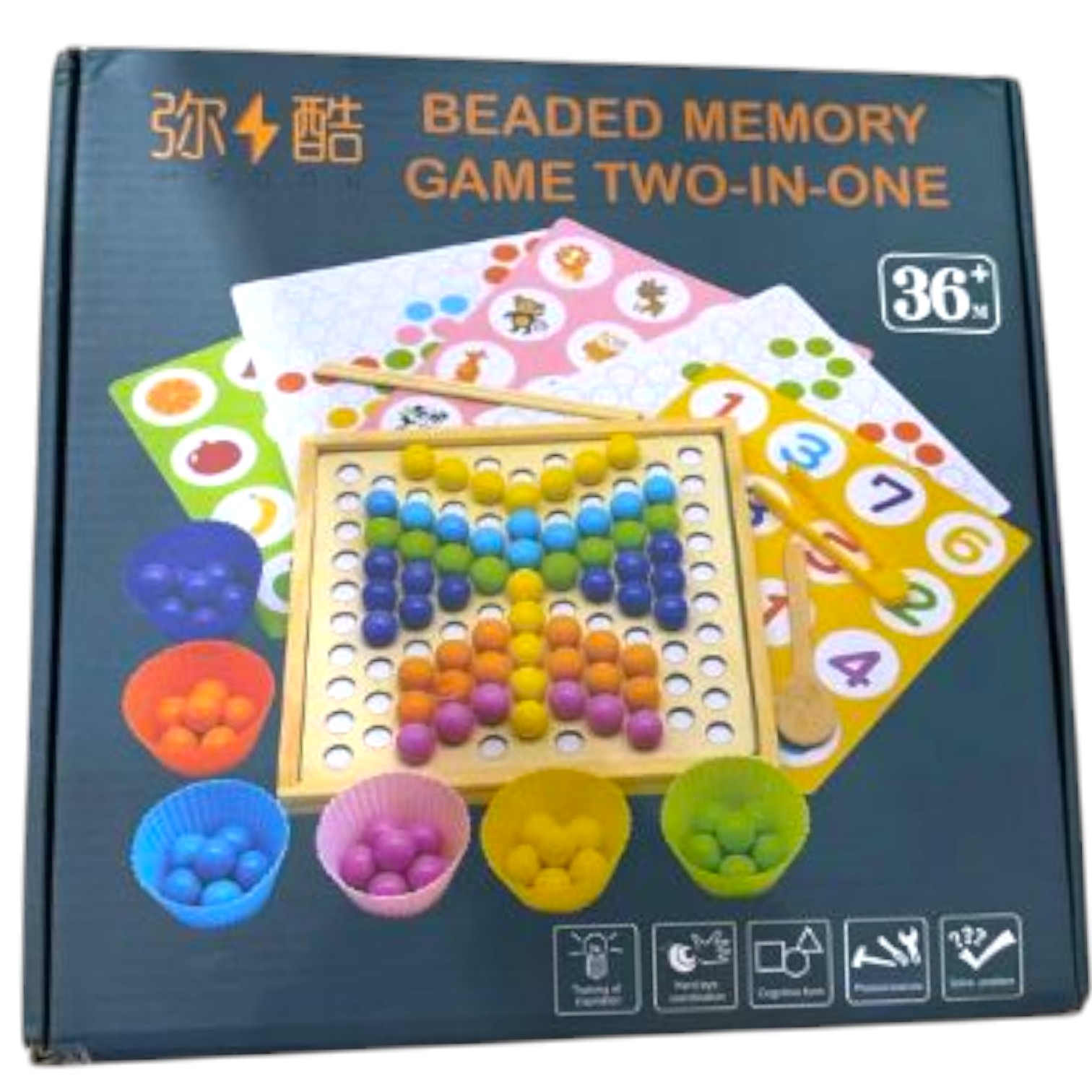 Juego de Memoria con Pinzas y Bolas 2 en 1