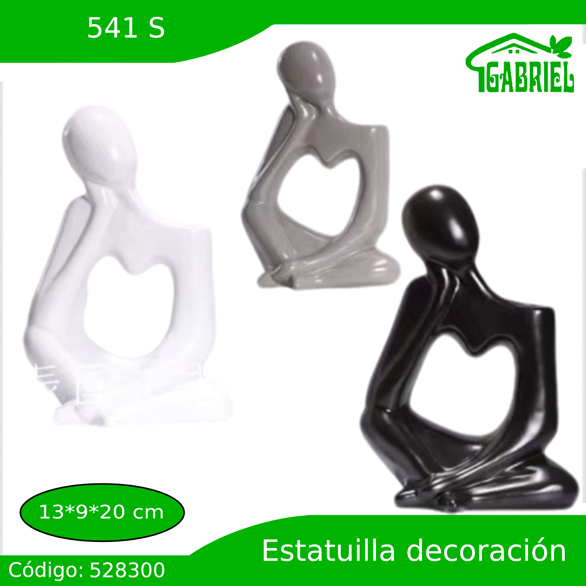 Escultura Persona y Corazón Decoración 13x9x20 cm