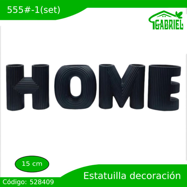 Set de 4 Piezas de Esculturas Letras "HOME" Decoración Altura 15 CM