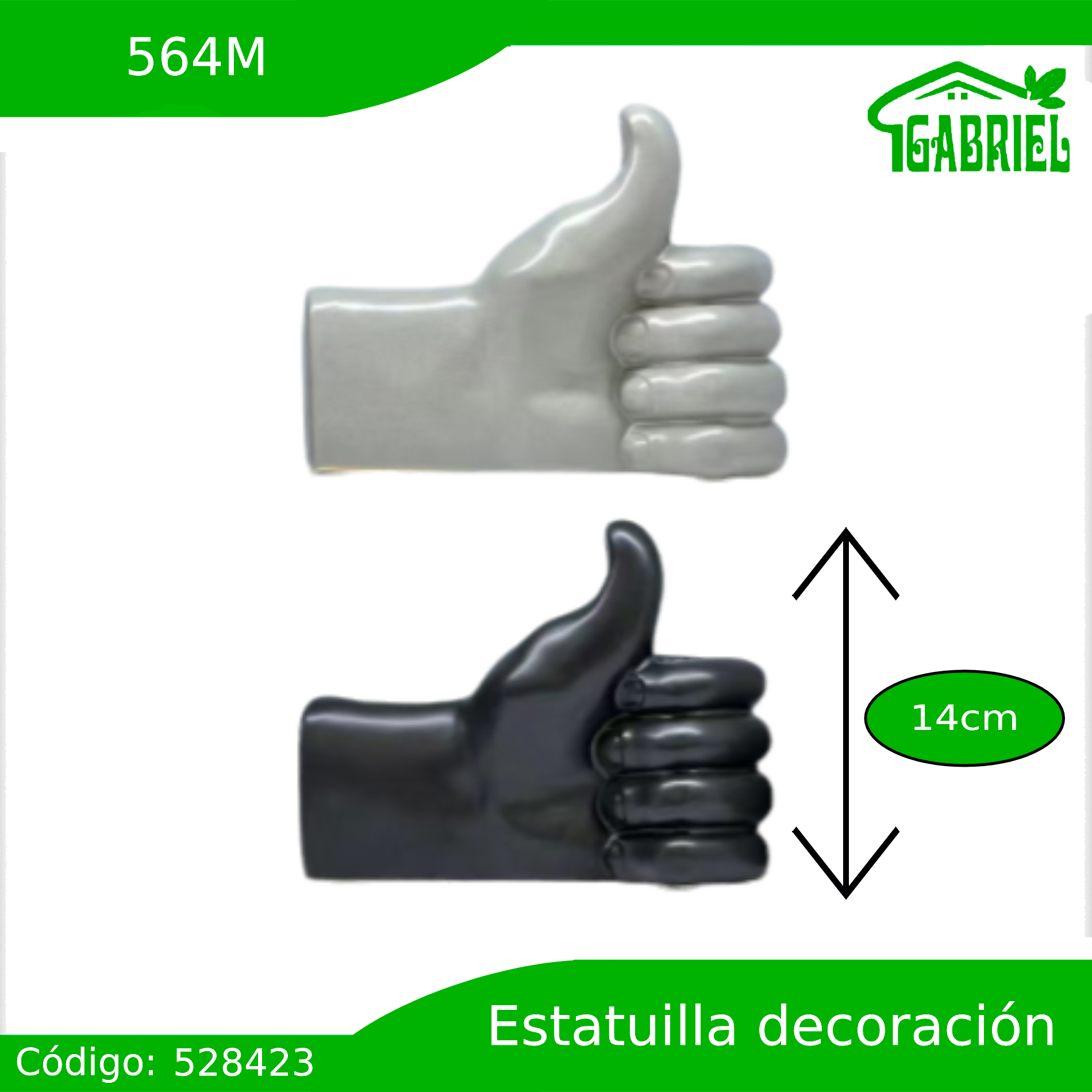 Escultura Mano de Persona Decoración 14 cm