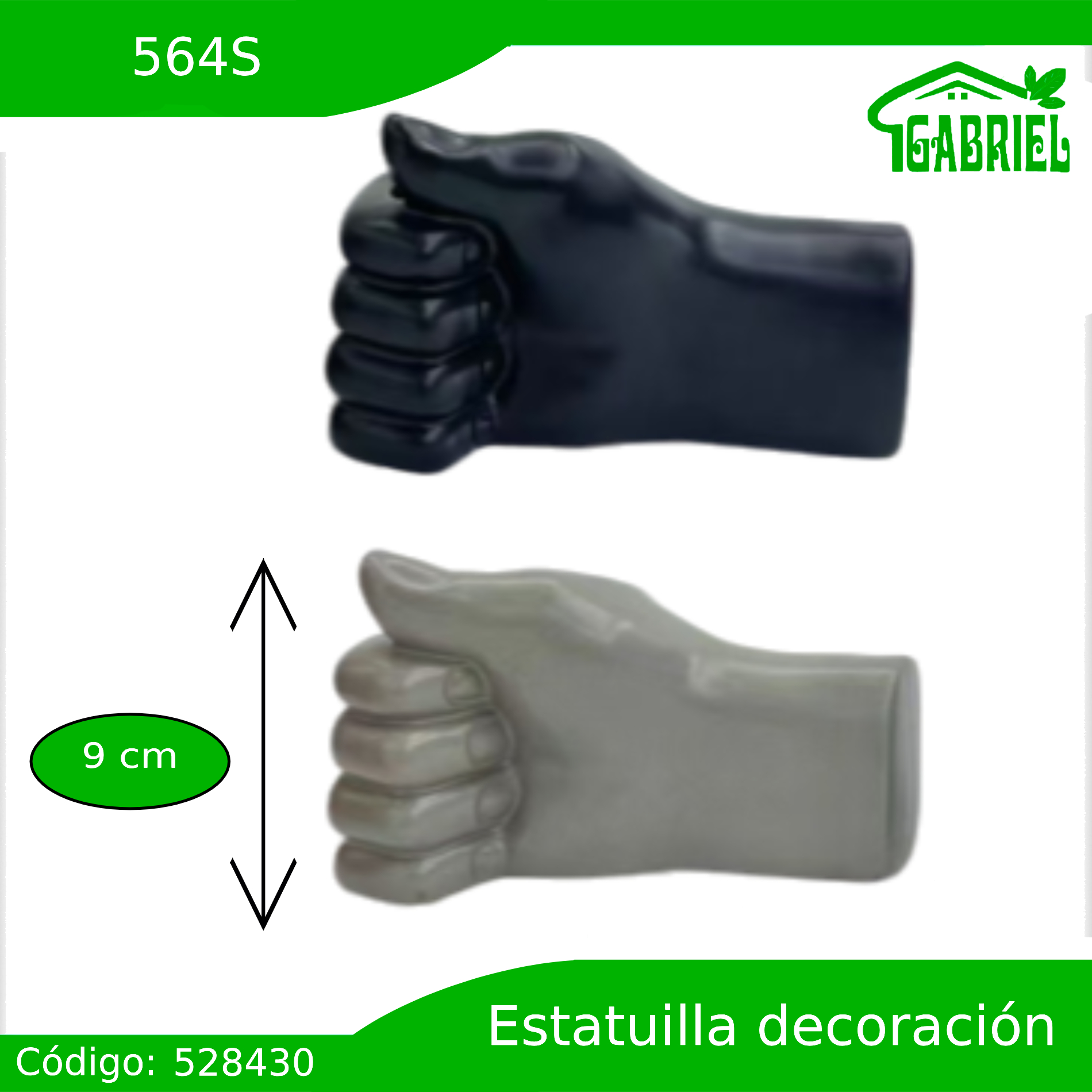 Escultura Puño de Persona Decoración Altura 9 cm