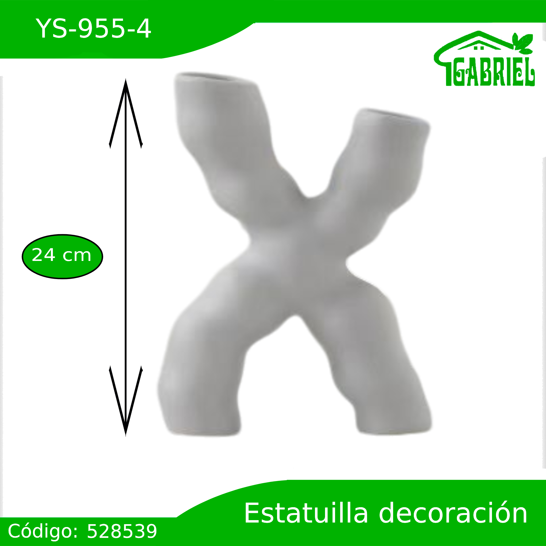 Escultura Decoración «X» 19x6x24 cm