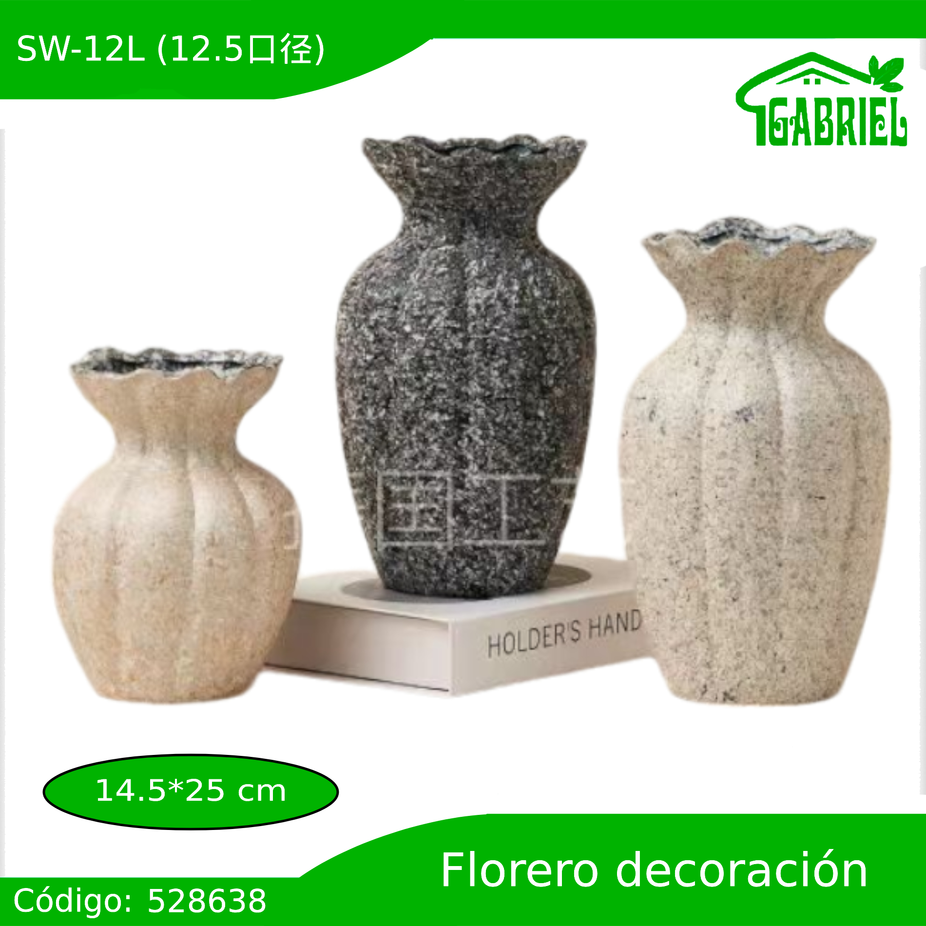 Jarrón Florero Elegante Decorativo 14×25 cm