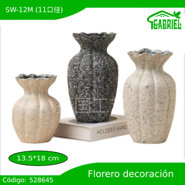 Jarrón Florero Elegante Decorativo 13x18 cm