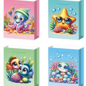 Bolsa de regalo 3D + purpurina 30x42x12 cm