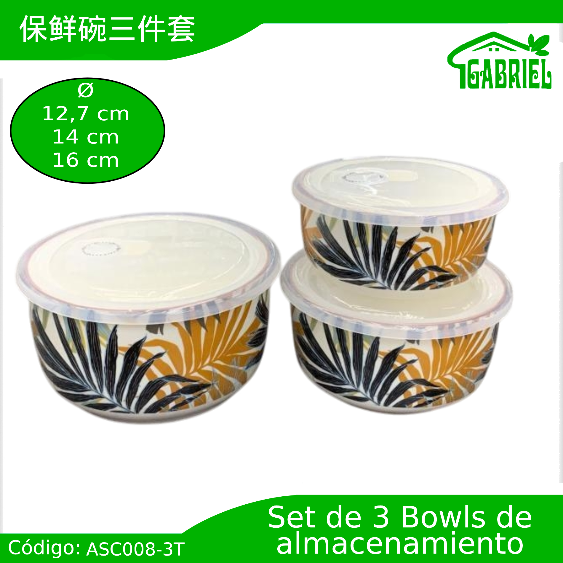 Set de 3 Bowls para Almacenamiento