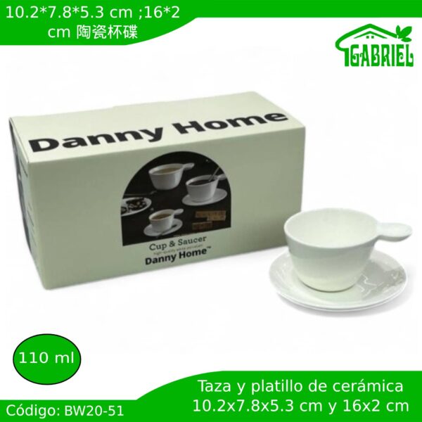 10.2*7.8*5.3 cm ;16*2 cm/陶瓷杯碟/Taza y platillo de cerámica