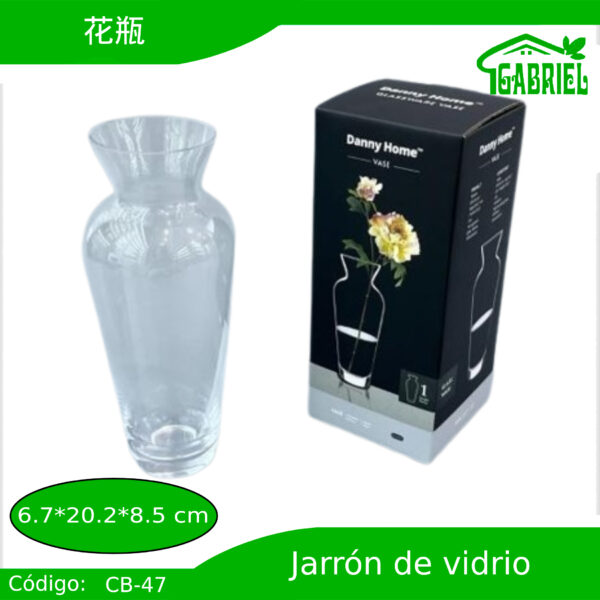 Jarrón Florero Elegante de Cristal 6x20x8 cm