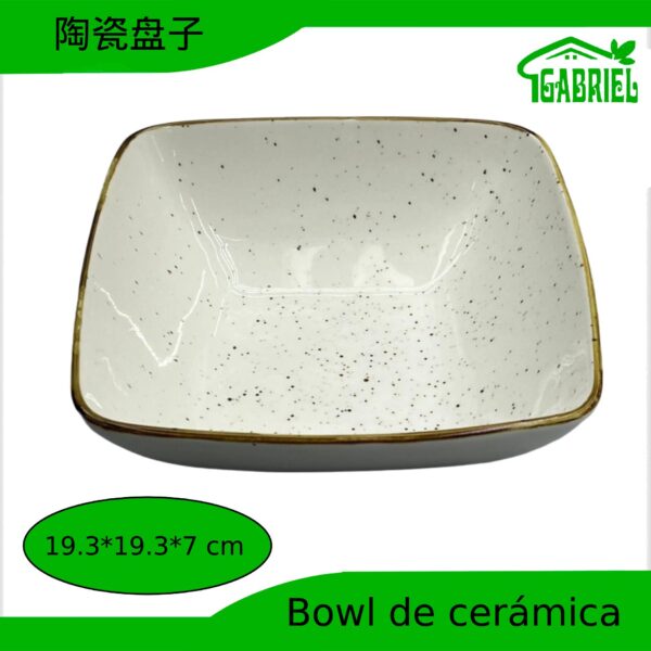 Bowl de Cerámica Cuadrado 19.3x19.3x7 cm