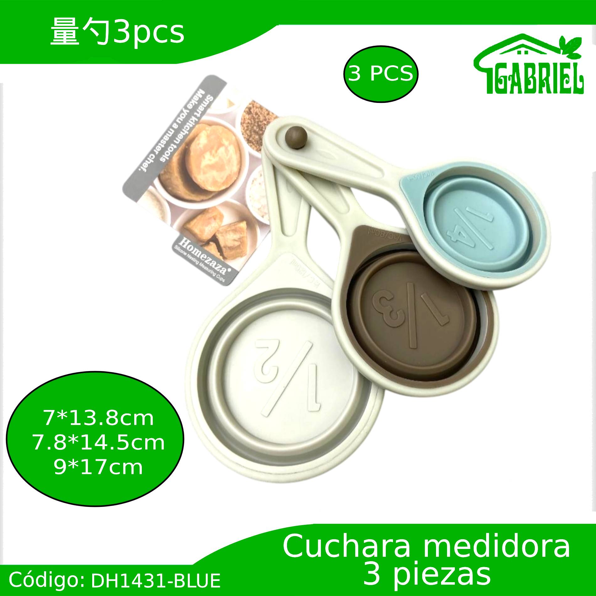 Cucharas medidoras 3 PCS 7×13.8 cm – 7.8×14.5 cm – 9×17 cm