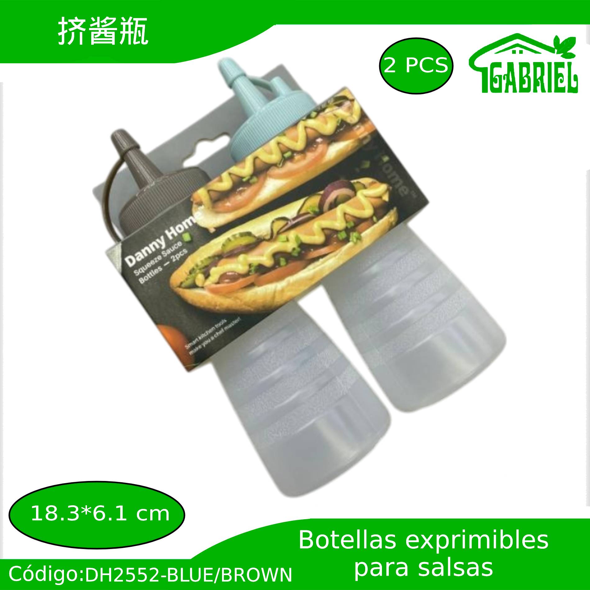 Botellas Exprimibles para Salsas 18.3×6.1 cm