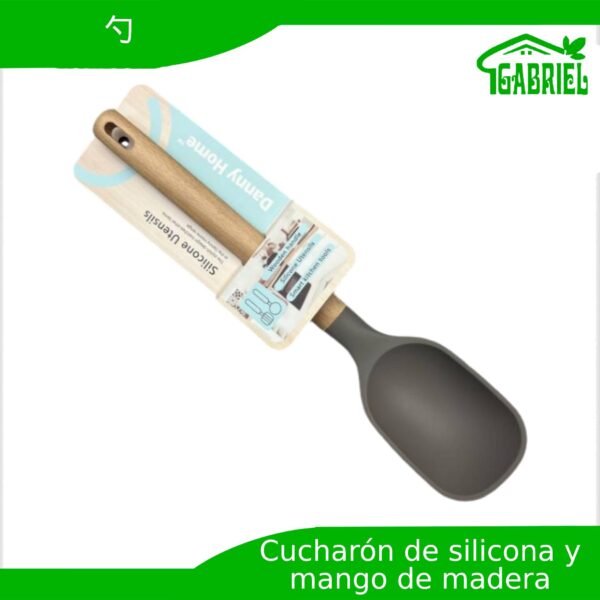 Cucharón de Silicona y Mango de Madera