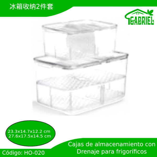 23.3*14.7*12.2cm / 27.6*17.5*14.5 cm/冰箱收纳2件套/Caja de almacenamiento para frigoríficos 2pcs/color box