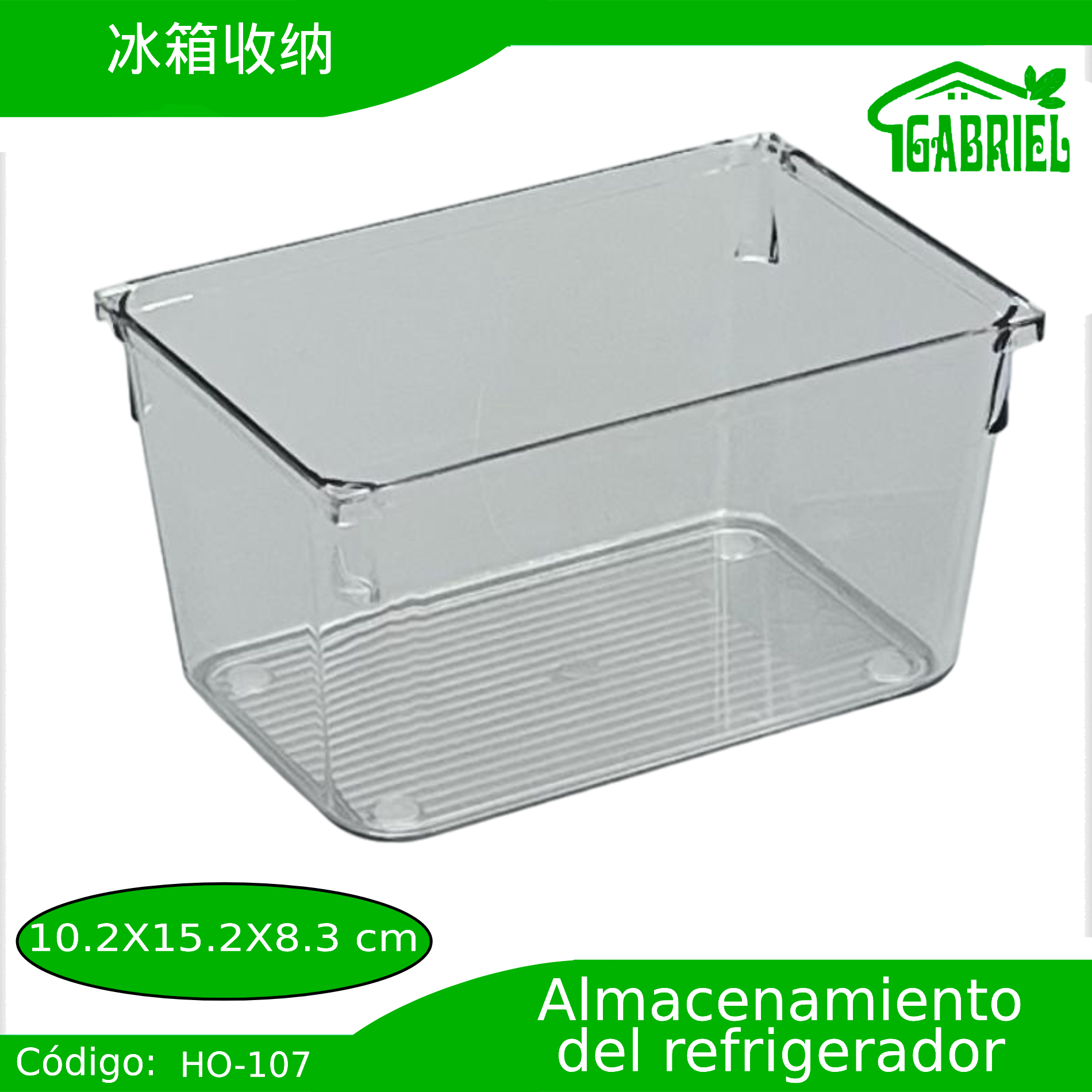 Caja de almacenamiento para refrigerador 10.2×15.2×8.3 cm