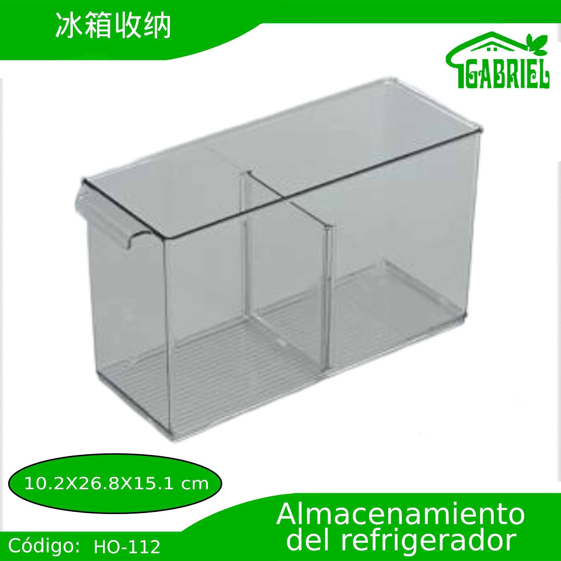 Caja de almacenamiento para refrigerador 10.2×26.8×15.1 cm