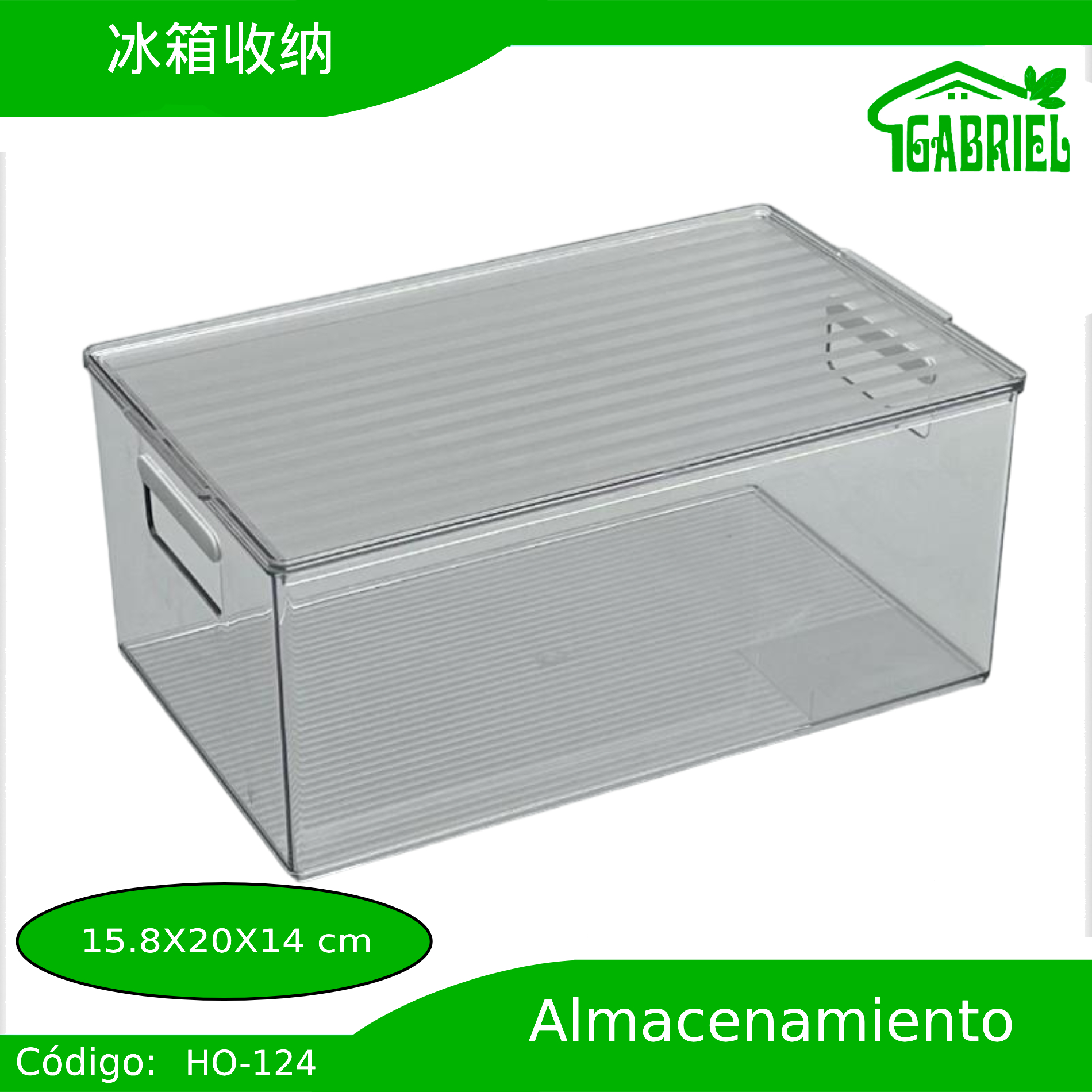 Caja de almacenamiento para refrigerador 15.8x20x14 cm