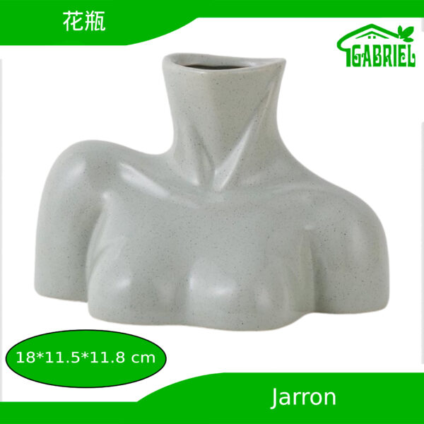 Jarrón Florero Elegante Decorativo Busto y Cuello de Mujer 18x11x11 cm