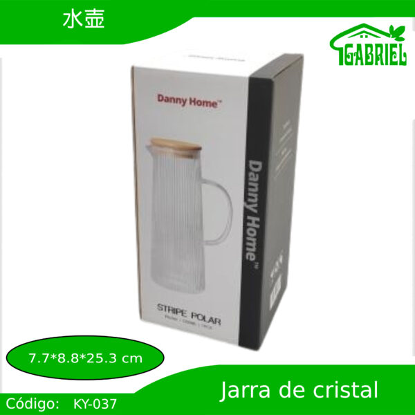 Jarra de Cristal para Agua, Jugos u otras Bebidas 7.7x8.8x25.3 cm