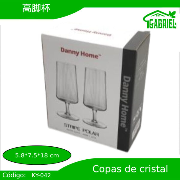 2 Copas Altas de Cristal 5.8x7.5x18 cm