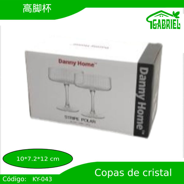 2 Copas Altas de Cristal 10x7.2x12 cm