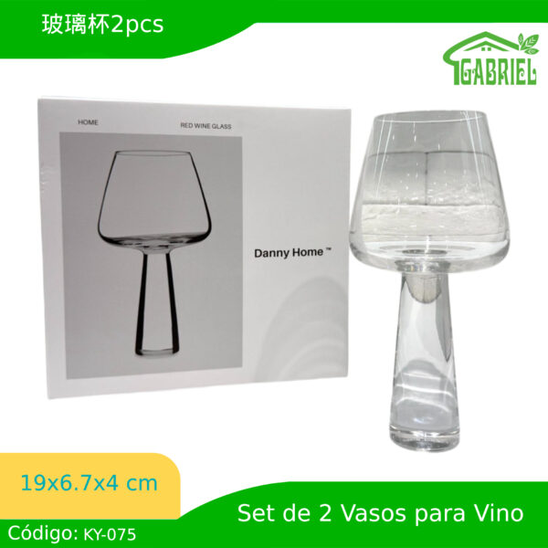 Set de 2 Vasos Largos de Cristal 19x6x4 cm