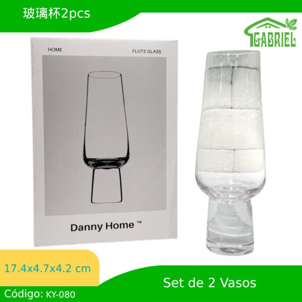 Set de 2 Vasos de Cristal 17x4x4 cm