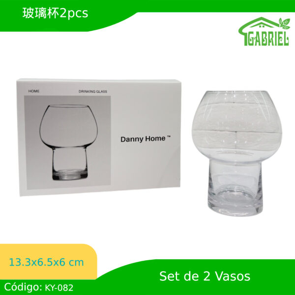 Set de 2 Vasos de Cristal 13.3x6.5x6 cm