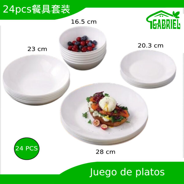 Set de 24 Piezas de Cerámica 6 de cada Tamaño 16 cm / 20 cm / 23 cm / 28 cm