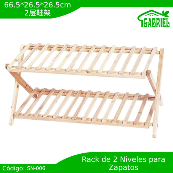 Zapatero de 2 niveles 66.5x26.5x26.5 cm