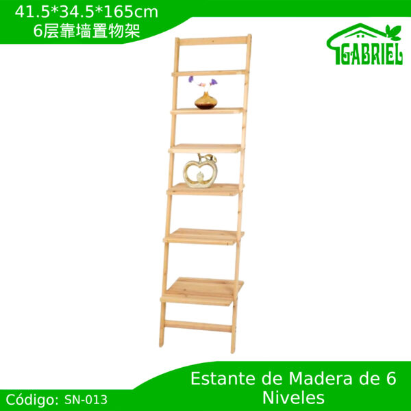 Estantería de pared de 6 niveles 41.5x34.5x165 cm