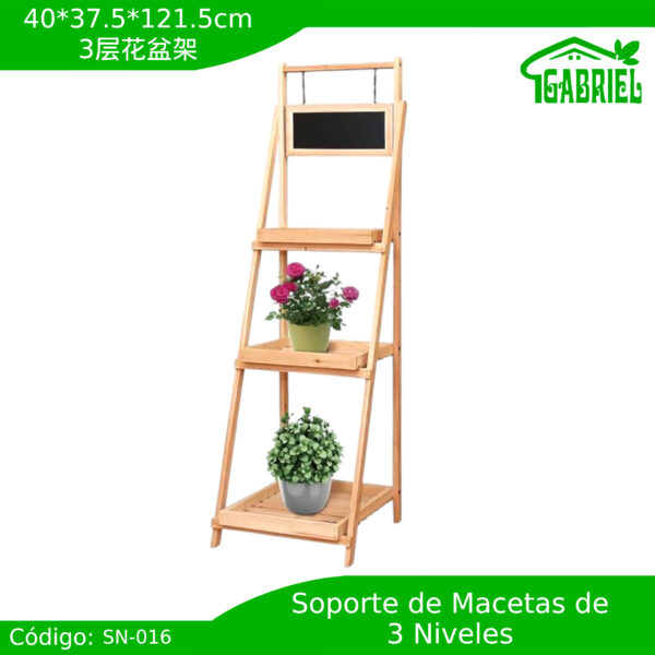 Soporte para macetas de 3 niveles 40x37.5x121.5 cm