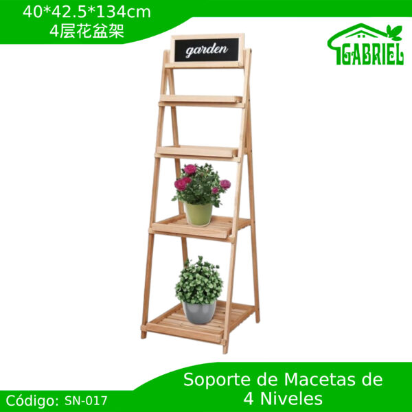 Soporte para macetas de Madera 4 niveles 40x42.5x134 cm