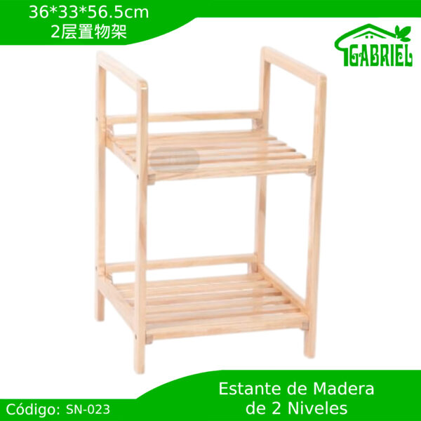 Estante de Madera 2 Niveles 36x33x56.5 cm