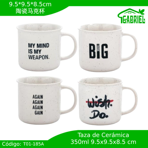 Taza de cerámica Frases Inspiradoras 9.5x9.5x8.5 cm