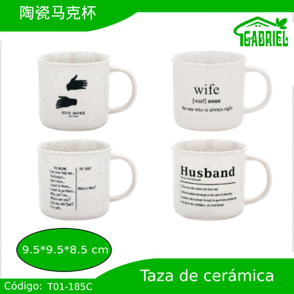 Taza de Cerámica Diseños de Familia 350 ml 9.5x9.5x8.5 cm