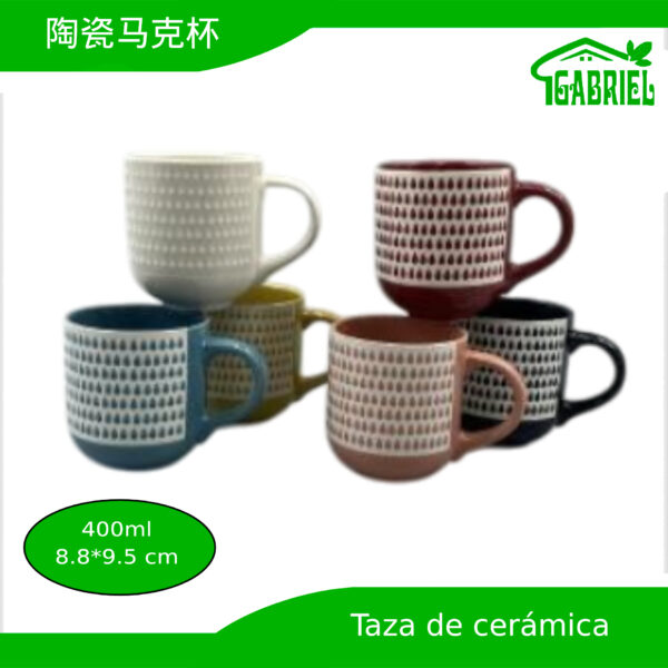 Taza de Cerámica con Diseño 400 ml 8.8x9.5 cm